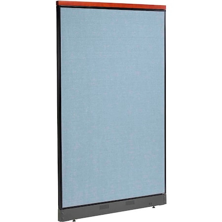 Interion By Global Industrial Interion Deluxe Non-Electric Office Partition Panel with Raceway, 48-1/4inW x 77-1/2inH, Blue 277557NBL
